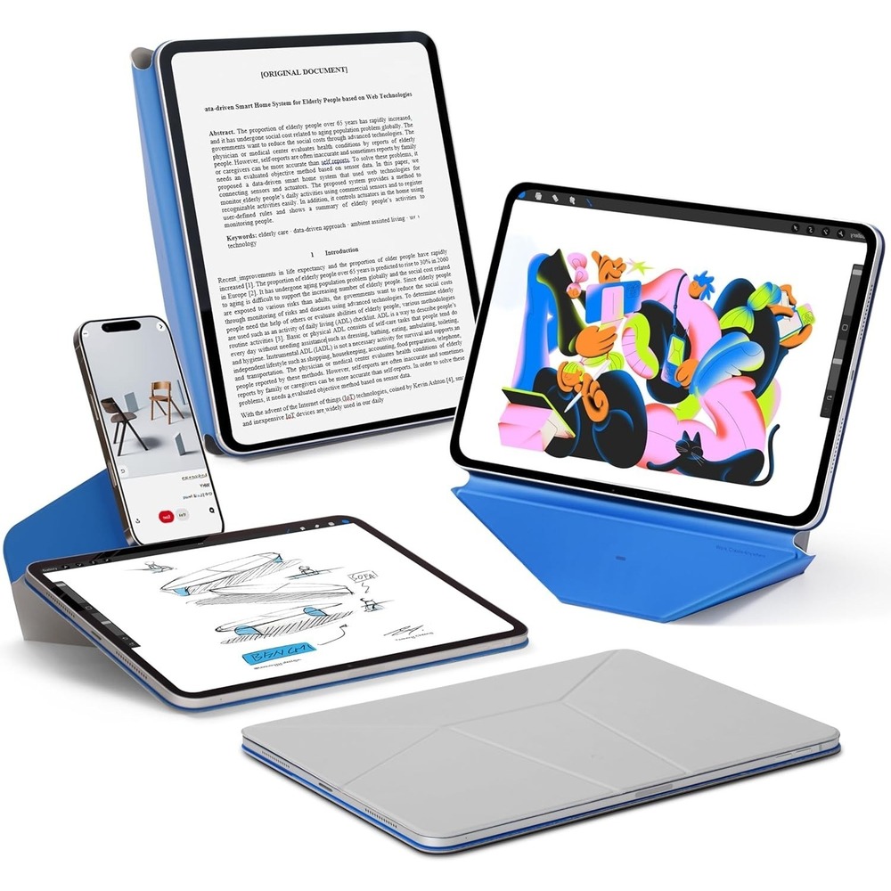 MOFT iPad Pro 11in Case M5 M4 Magnetic Folio‎ with 20+ Angles Cement Sapphire